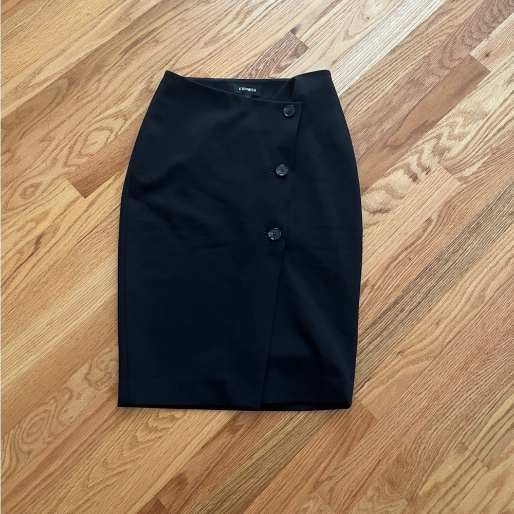 Express pencil skirt work skirt button up black skirt
